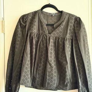 Madewell eyelet peasant top